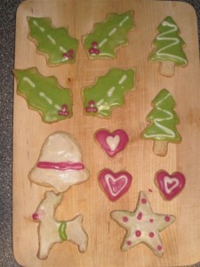 beet dyed & spinach dyed icing