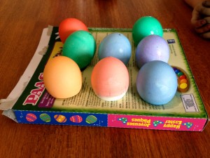 dying Easter eggs with children